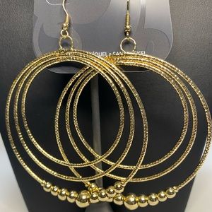 Minicci Gold Beaded Earrings on a fish hook backing